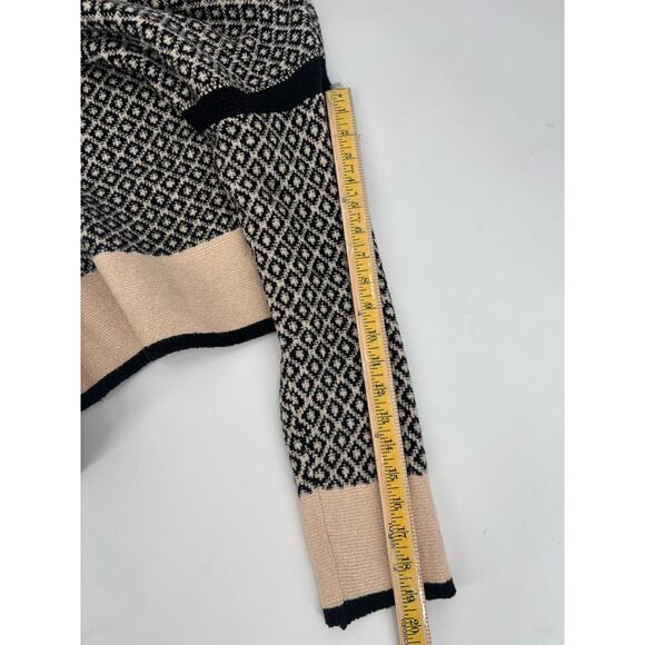 J. Jill Sweater Womens Large Black Beige Pullover Mock Neck Cotton Blend Slit - Picture 14 of 14